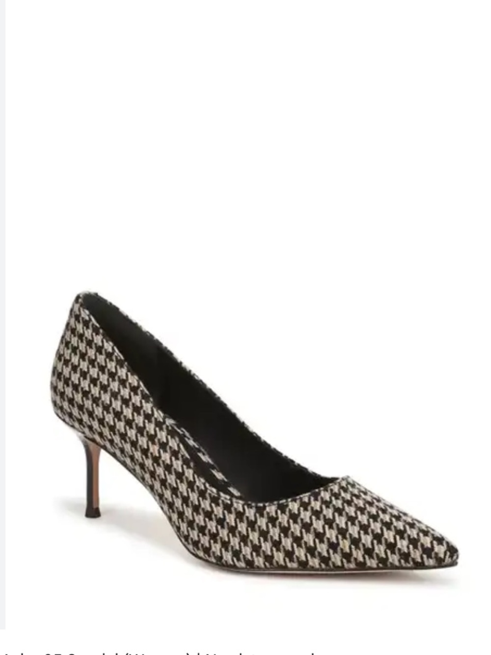 Veronica Beard Black & White Houndstooth Pointed Pump